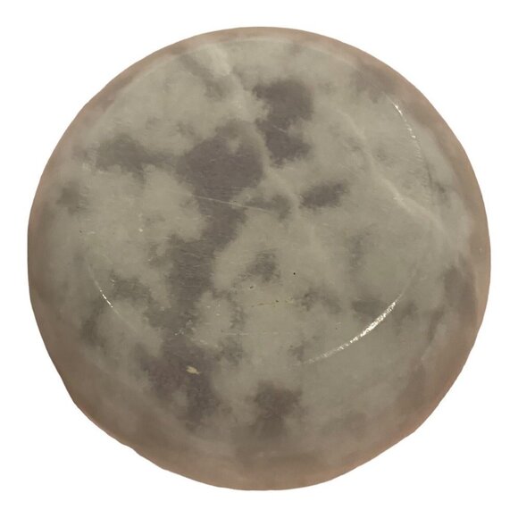 Onyx Trinket Dish Paperweight Jar With Carved Handle Lid Light Honey Round READ - Picture 8 of 11